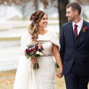 Beige Fur vest - worn for wedding